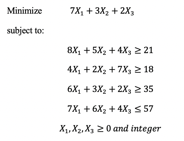  Use the branch-and-bound algorithm to solve the above problem. At each