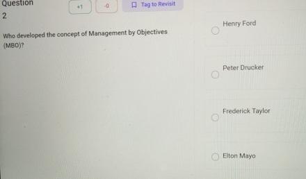  Question 1 What does MBO stand for in management? Answer area