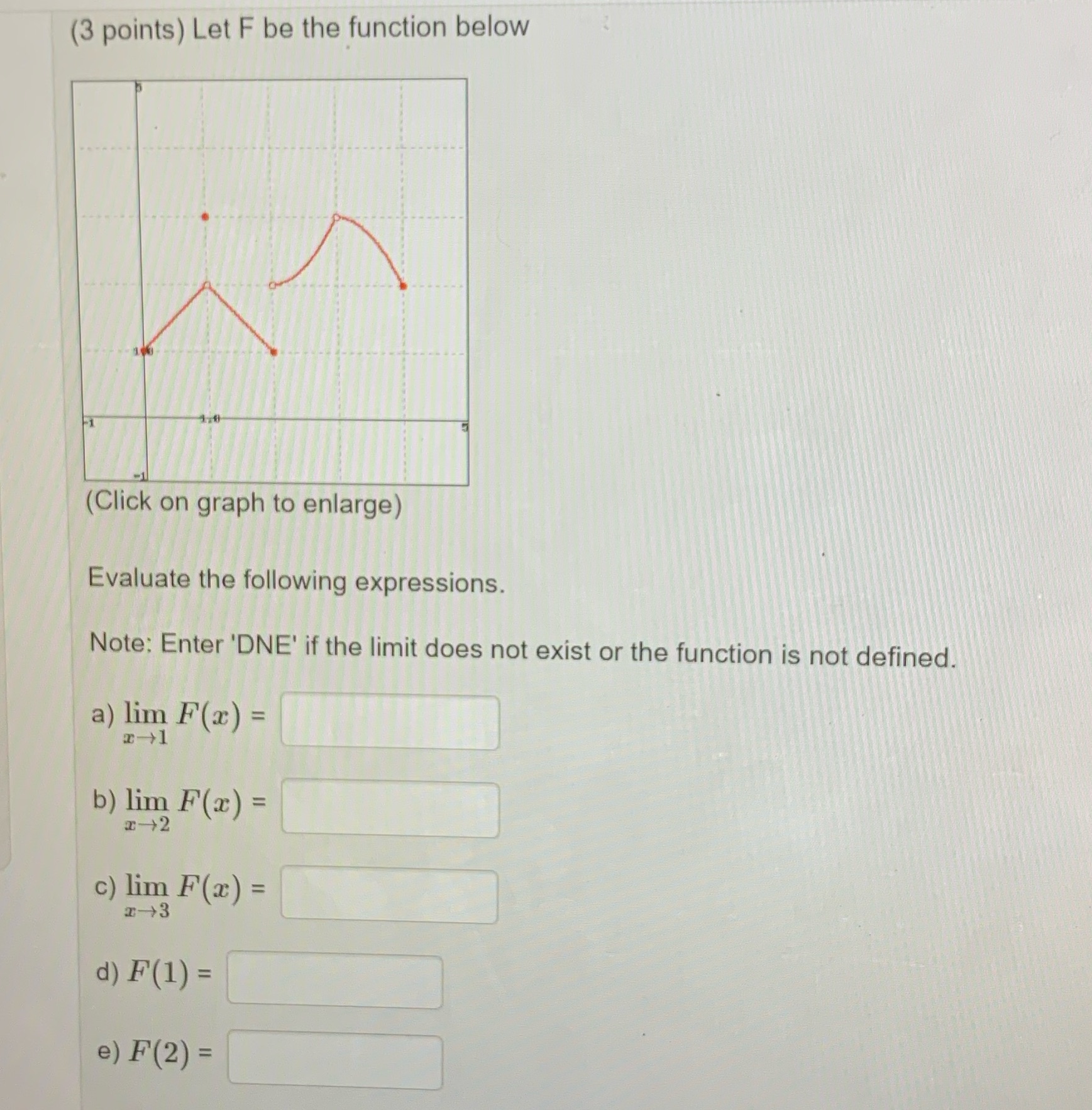  (3 points) Let F be the function below (Click on graph