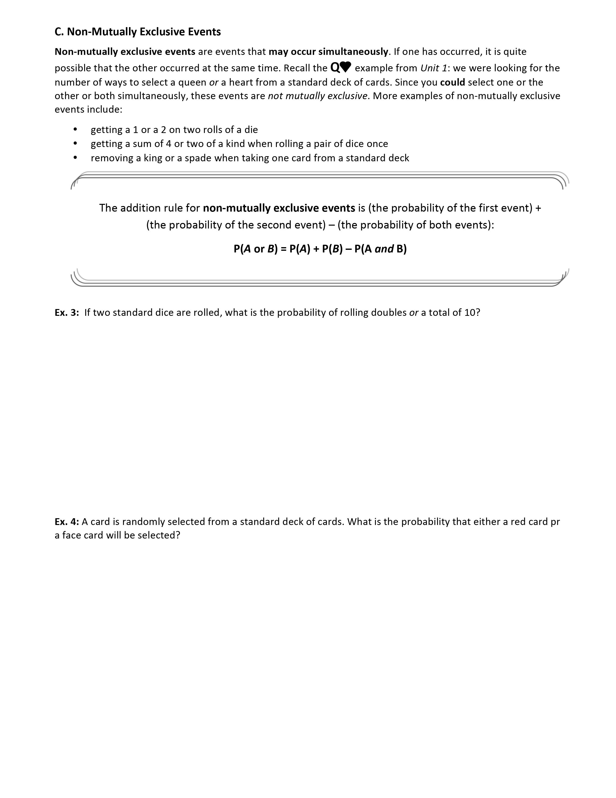 Date: Mutually Exclusive and Non-Mutually Exclusive Events A. Recall Venn Diagrams When