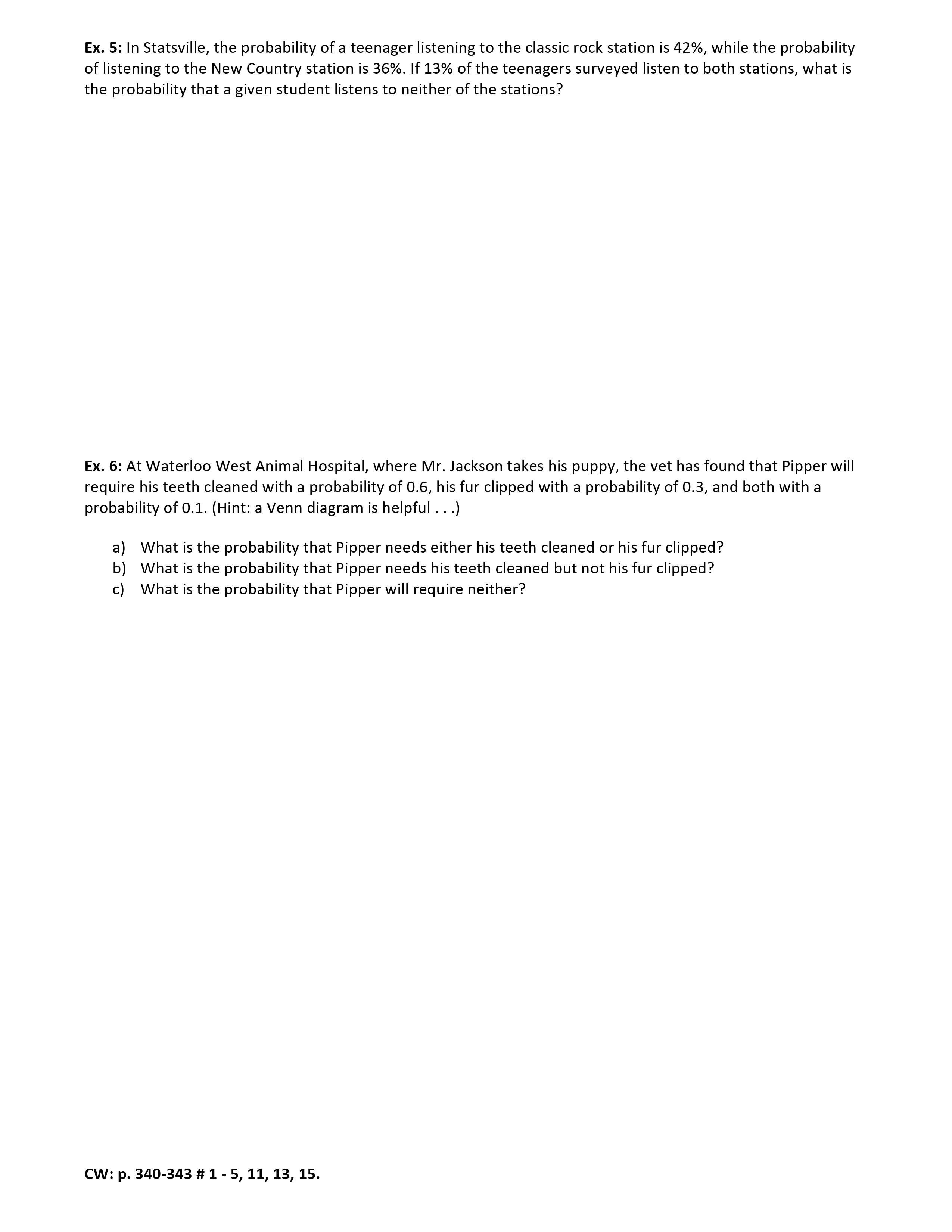 we looked at two events, A and B, that had some \"overlap"