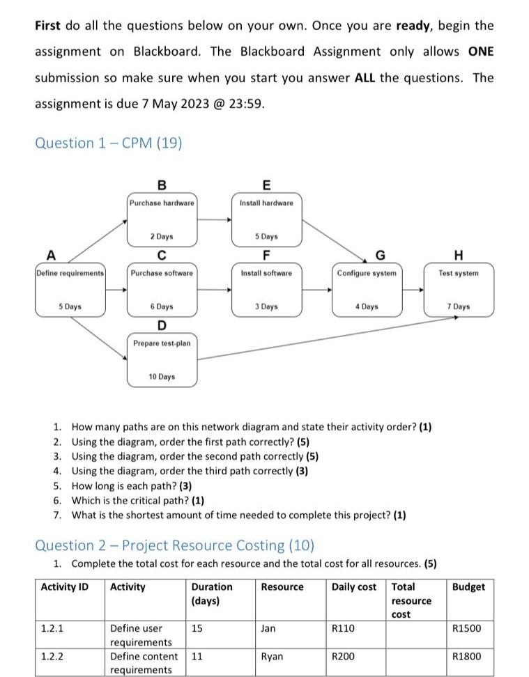 This is the full questions, please I really need solutions for