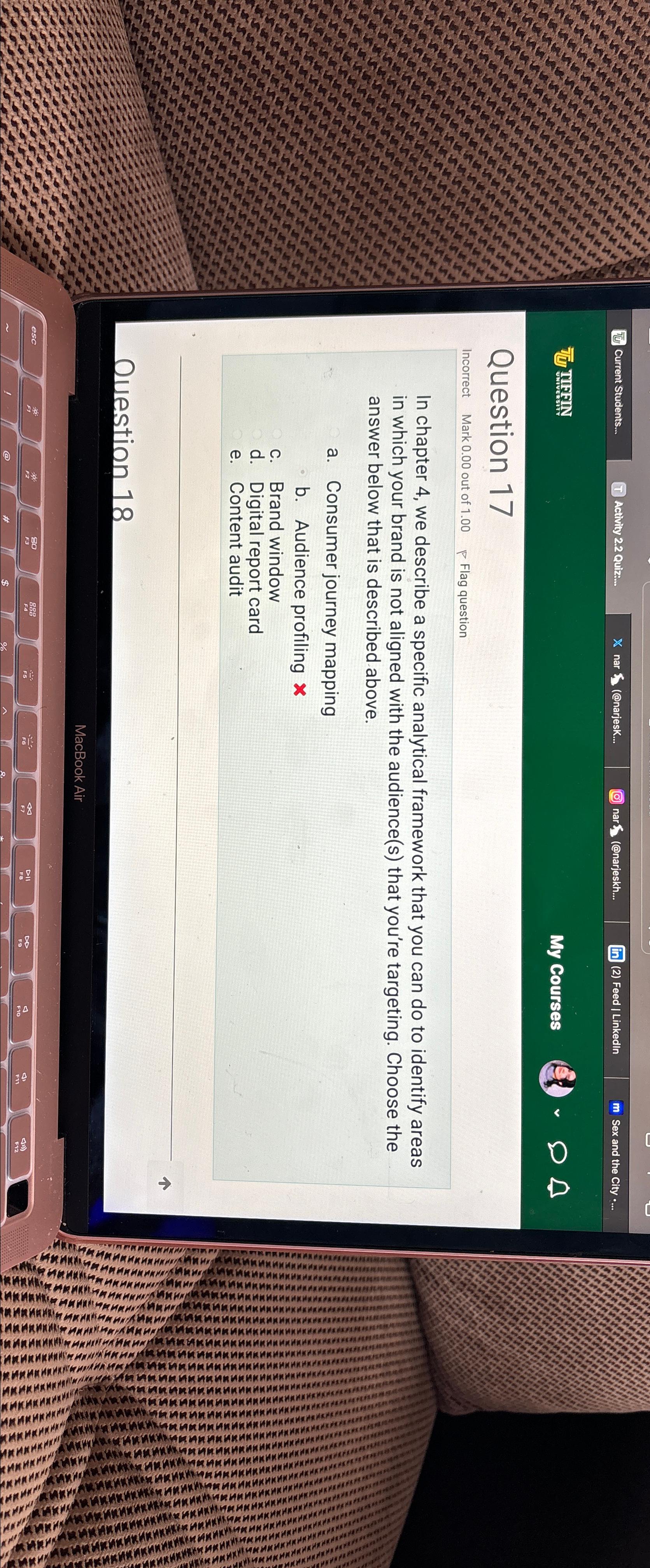  T] TIIEIN My Courses (4) Question 17 Incorrect Mark 0.00 out