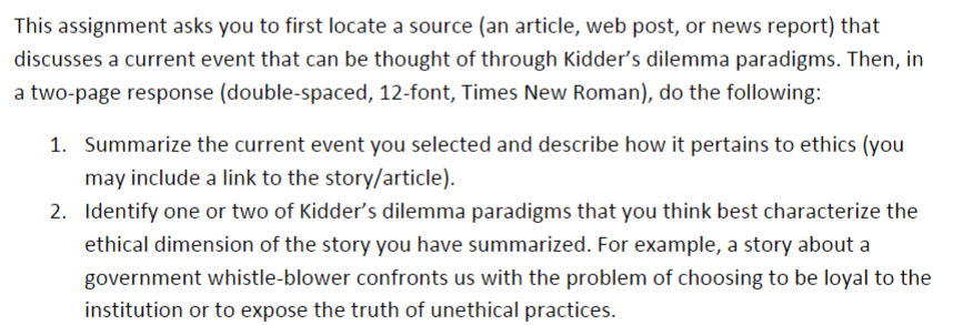 This assignment asks you to first locate a source (an article,