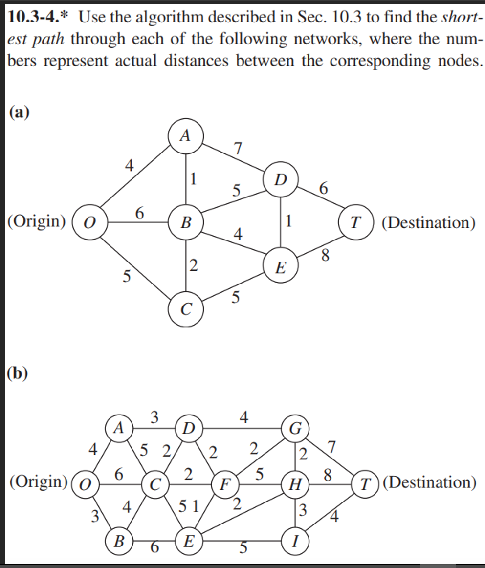 1. 10.3-5. Formulate the shortest path problem as a linear programming model.
