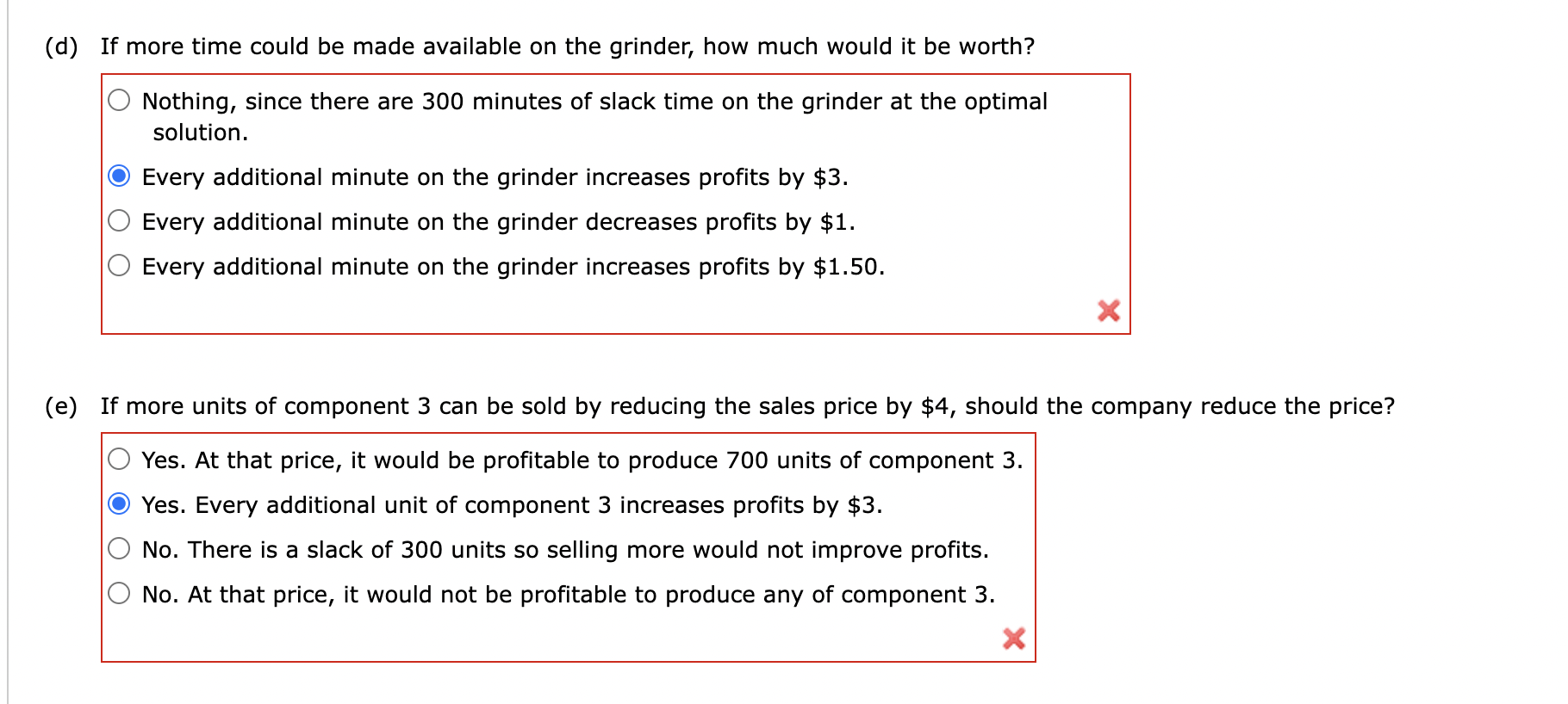 in the profit coefficients within these ranges will not cause a change