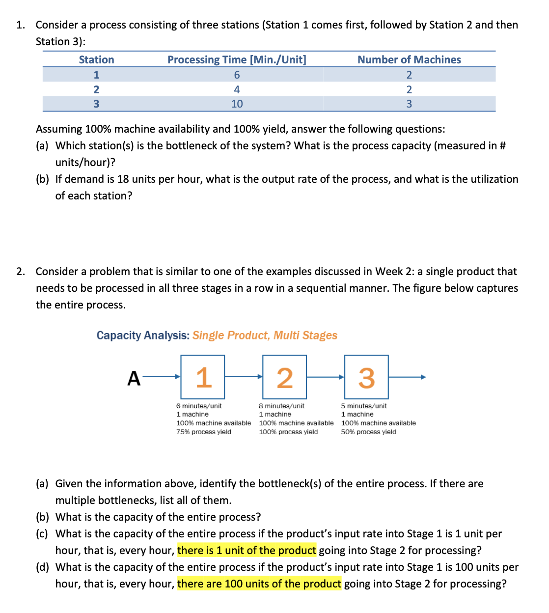 Class: Operations Management PLEASE HELP ANSWER CORRECTLY, I WILL GIVE THUMBS UP,