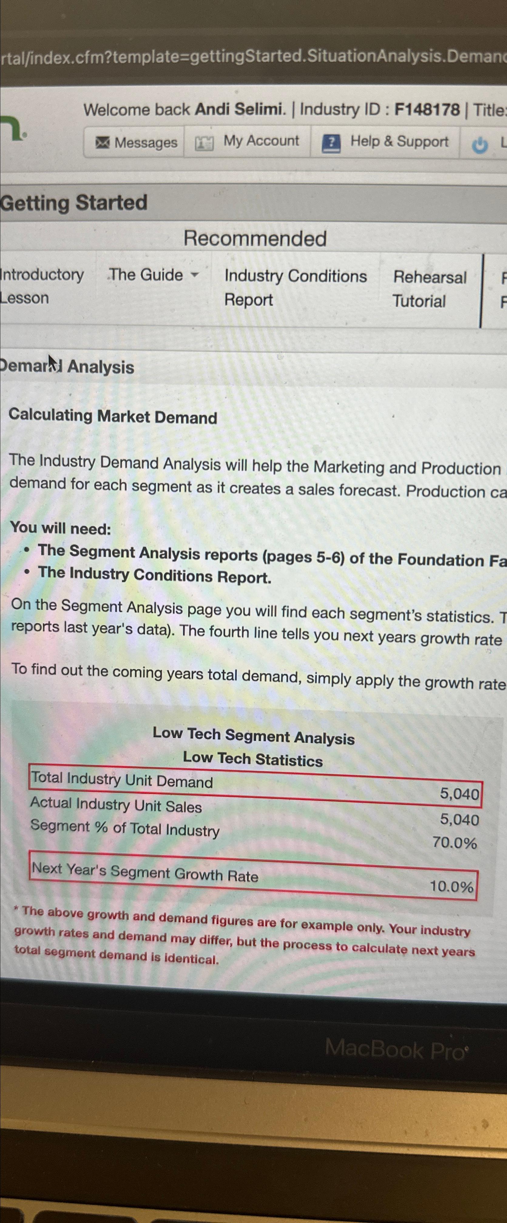  rtal/index.cfm?template=gettingStarted.SituationAnalysis.Deman Welcome back Andi Selimi. | Industry ID : F148178| Title