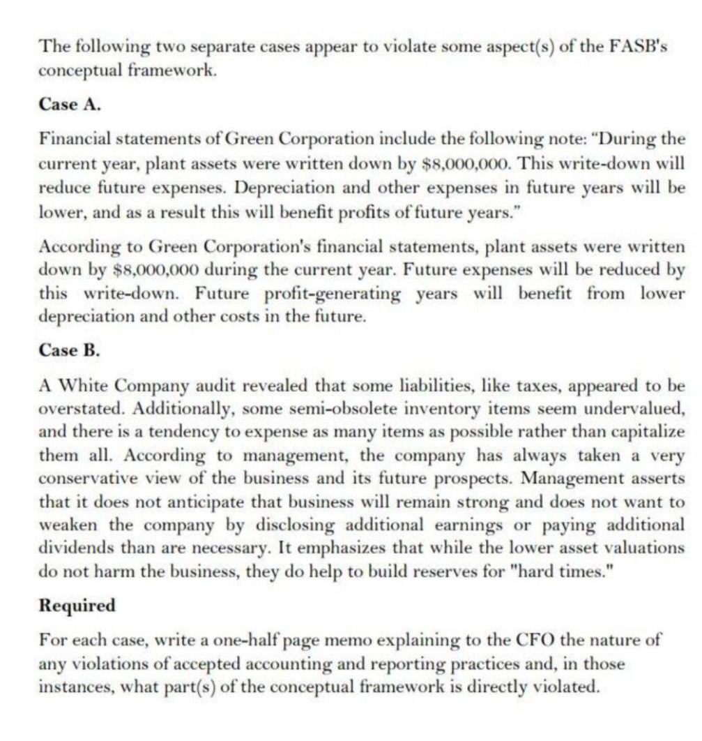 The following two separate cases appear to violate some aspect(s) of