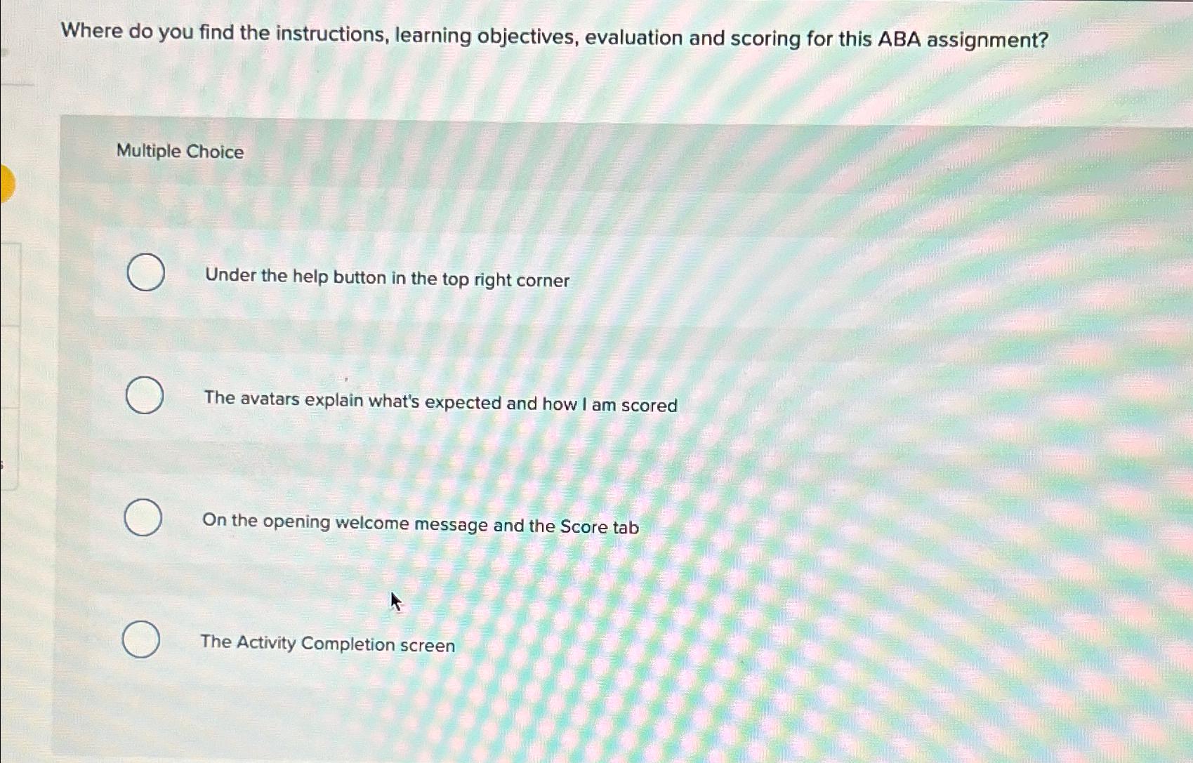  Where do you find the instructions, learning objectives, evaluation and scoring