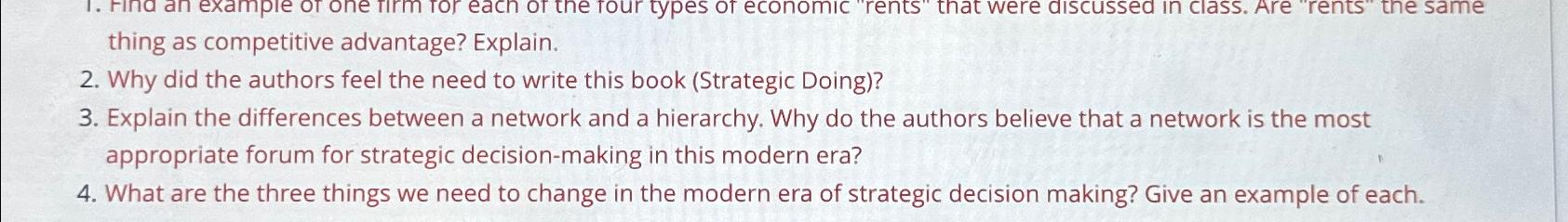  thing as competitive advantage? Explain. 2. Why did the authors feel