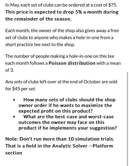 a hole-in-one on this tee oisson distribution with a mean ver at