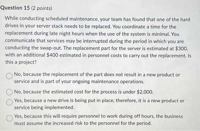 one project? None of the projects as IRR needs to be 20%