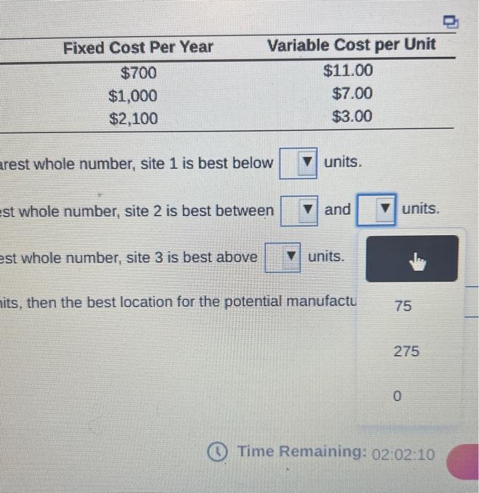 nearest whole number, site 1 is best below units. After rounding to