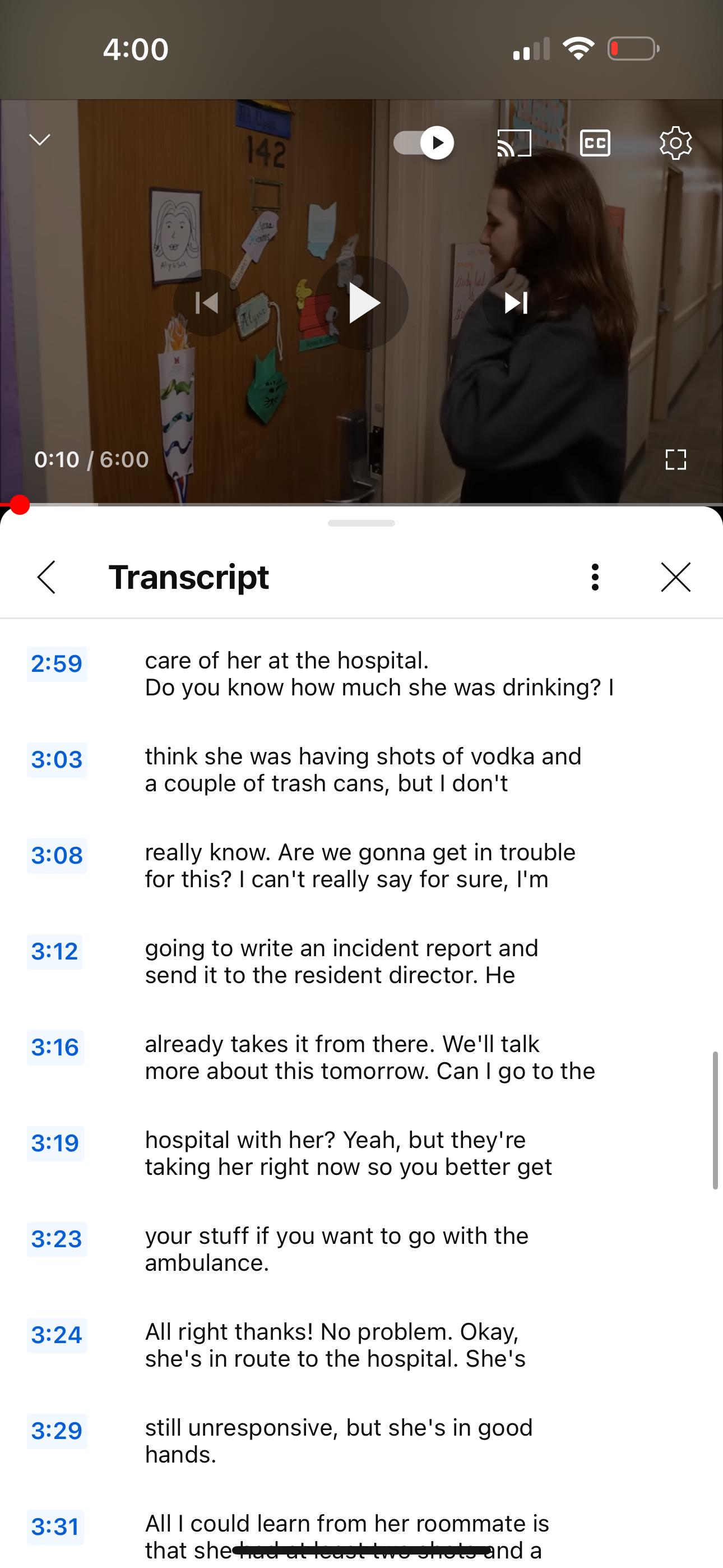  Make a serious occurance initial notification report at 4:00 v0:106:00 Transcript