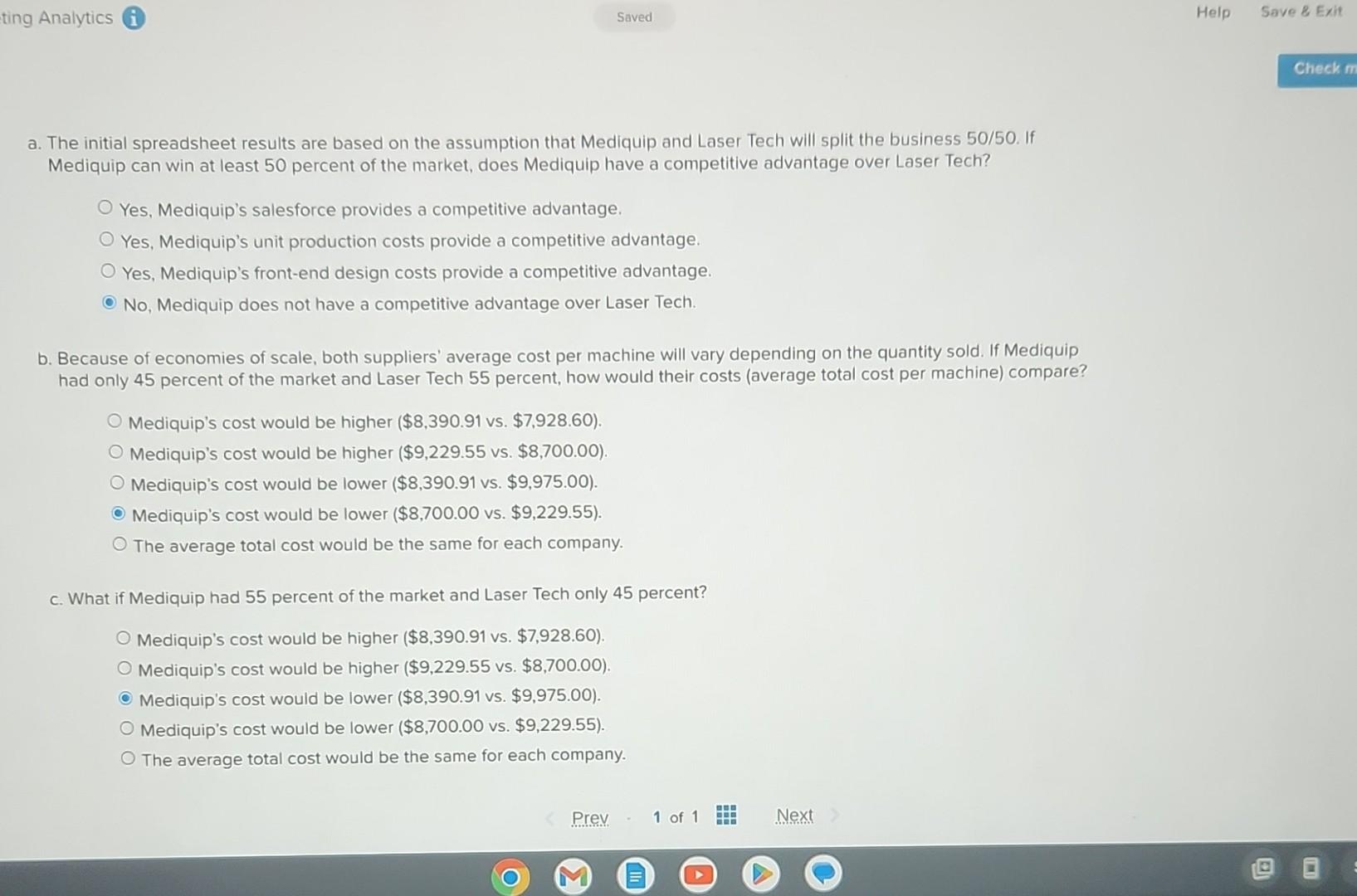 and answer the questions. You must answer the follow-up questions (a-e) correctly