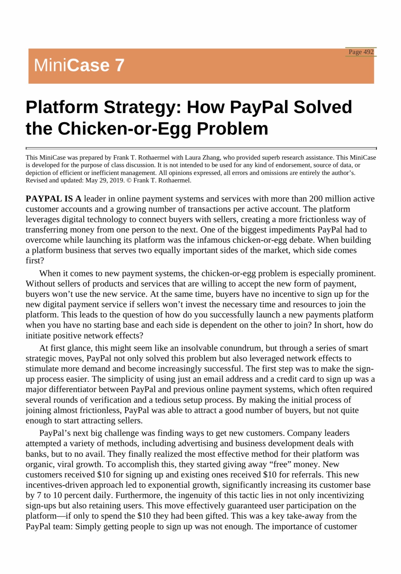 o What product/service does PayPal provide? What value does this provide and