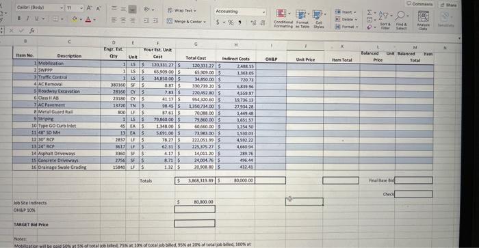 billed, 95% at zon of total job biled, sook at 50 of