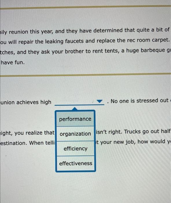 Life Your parents are hosting the huge annual family reunion this year,