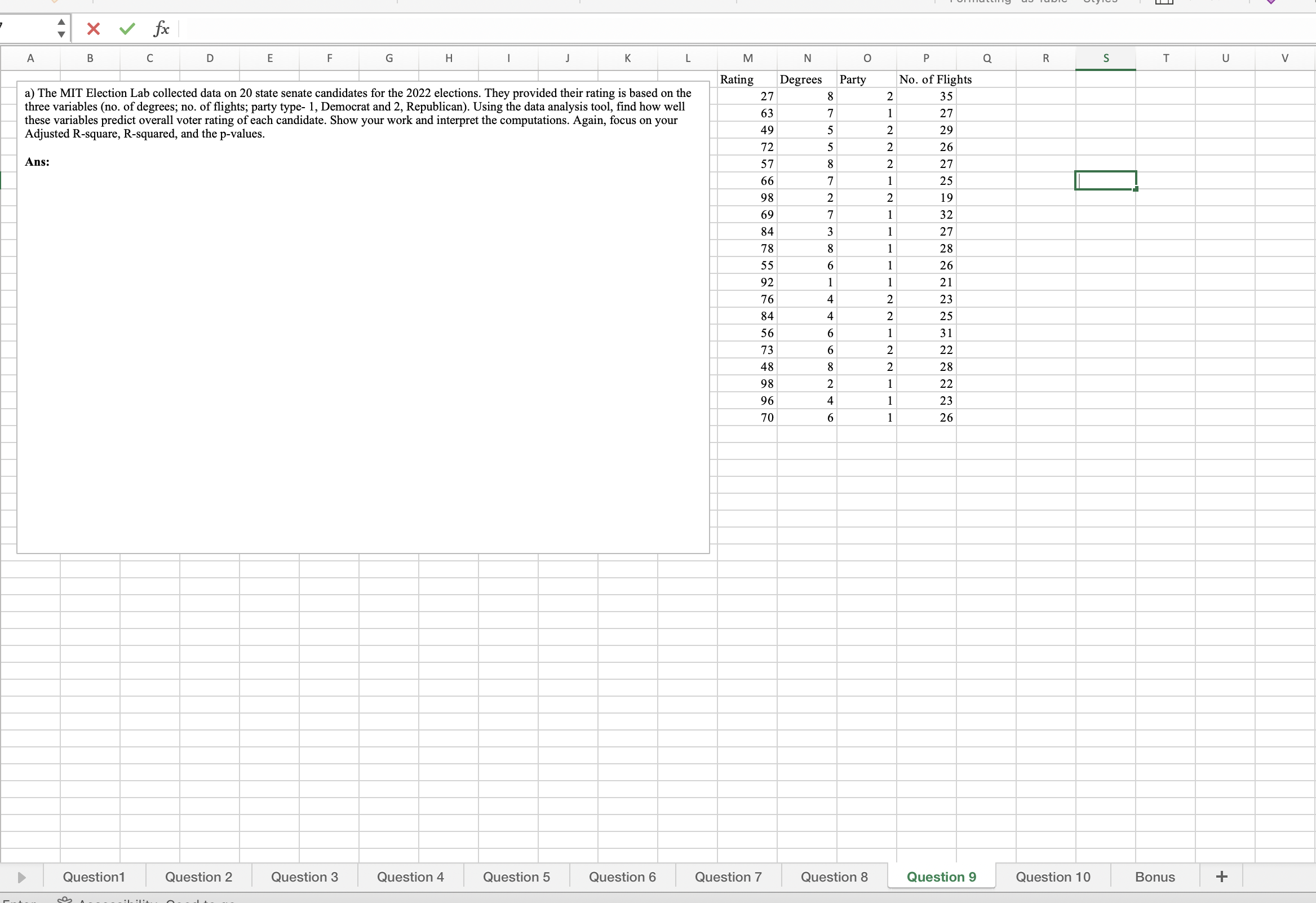 Analysis of the variance - Regression analysis Ans:AA E de Wrap Text