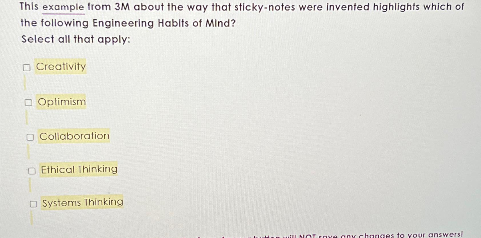  This example from 3M about the way that sticky-notes were invented