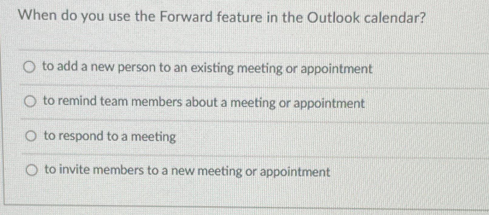  When do you use the Forward feature in the Outlook calendar?