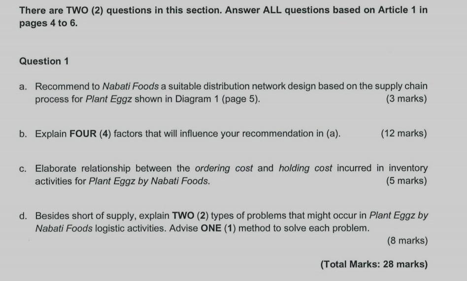 There are TWO (2) questions in this section. Answer ALL questions