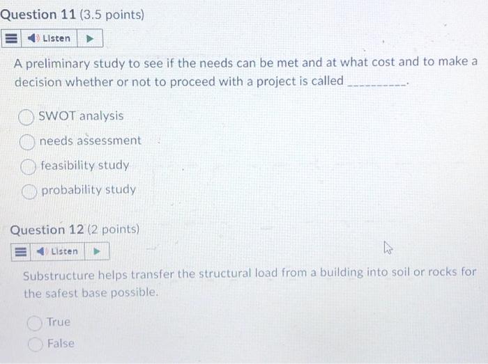  A preliminary study to see if the needs can be met