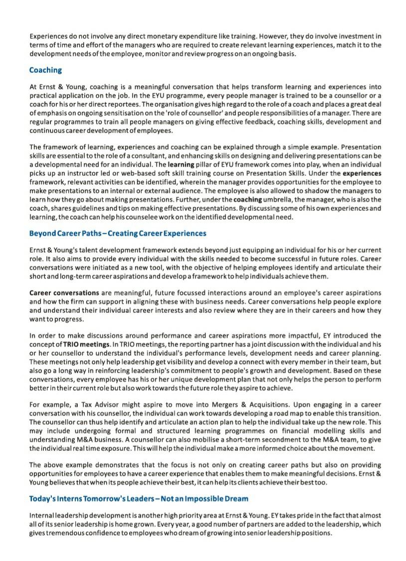 mutual commitment between Ernst \& Young and its employees. It is the