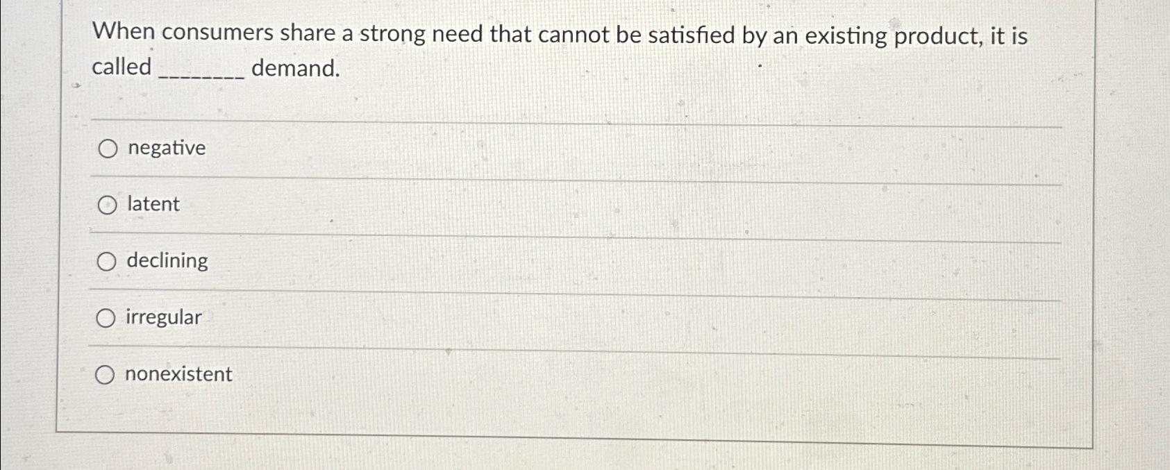  When consumers share a strong need that cannot be satisfied by