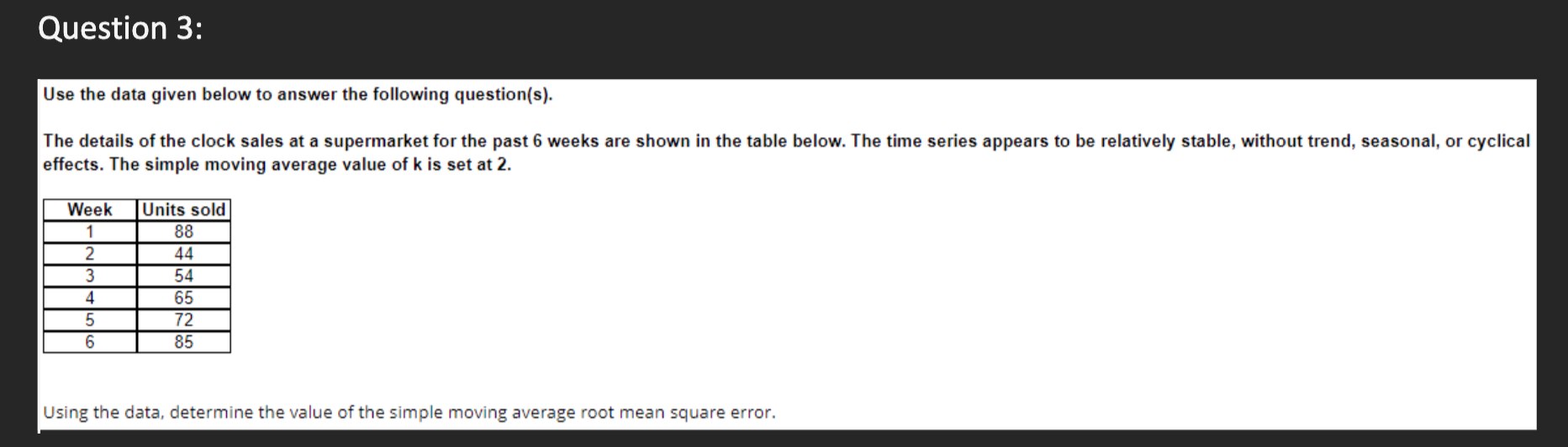 Use the data given below to answer the following question(s). The