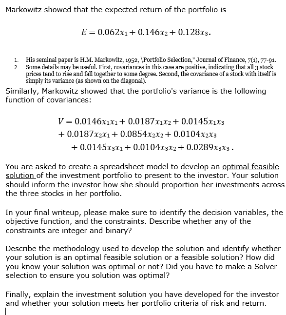work in stock portfolio theory. He was the first to measure portfolio