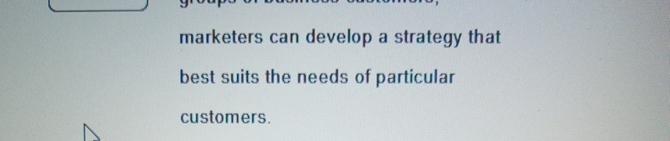  marketers can develop a strategy that best suits the needs of