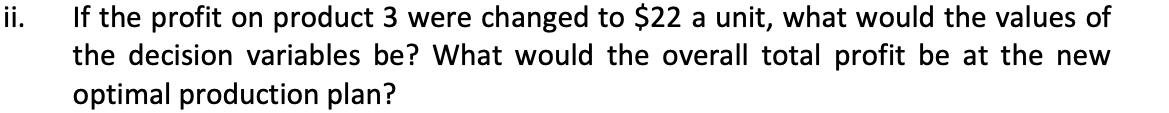 profit from a production plan, where x1 denotes the quantity of product