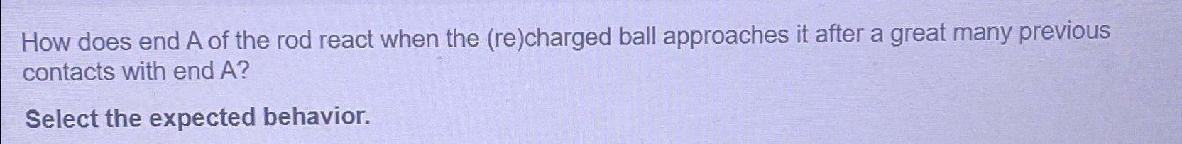  How does end A of the rod react when the (re)charged