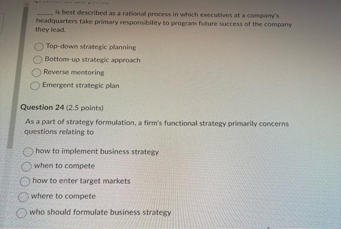  is best described as a rational process in which executives at