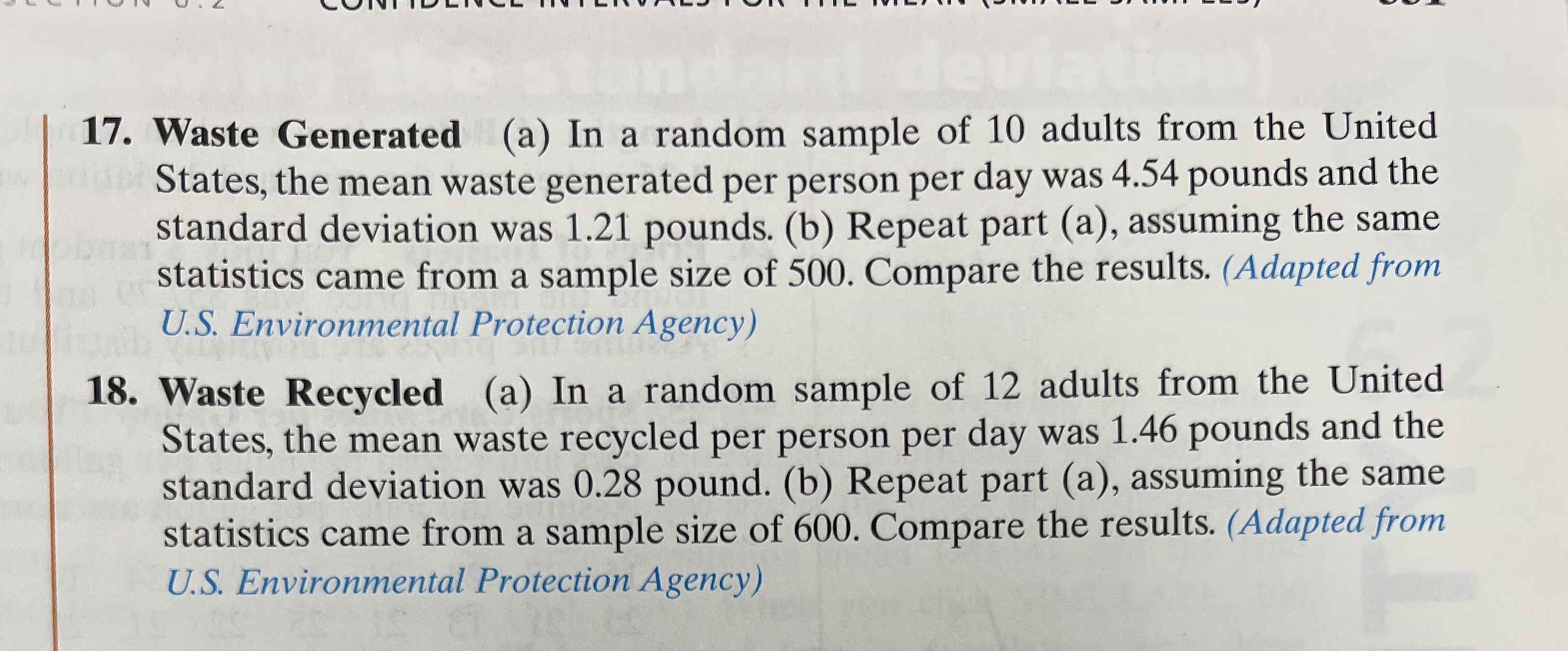 interval for the population mean u using (a) a t-distribution. (b) If