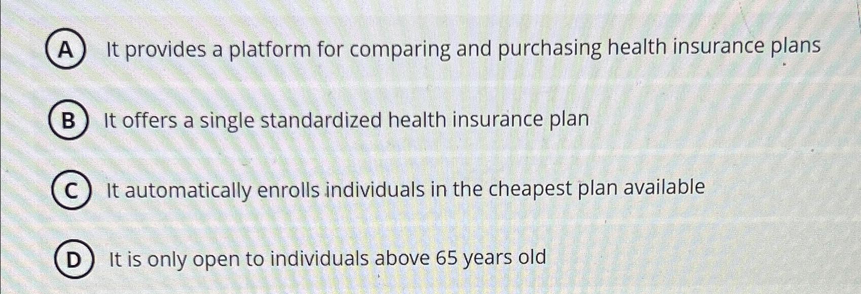  A It provides a platform for comparing and purchasing health insurance