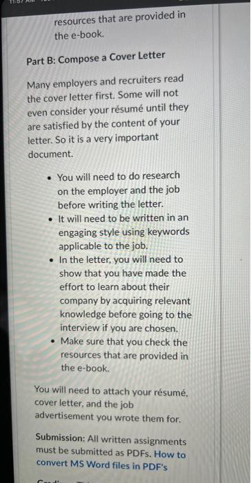 one-page, chronological rsum for a position you would like to hold as