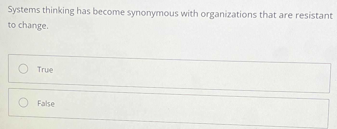 Systems thinking has become synonymous with organizations that are resistant to