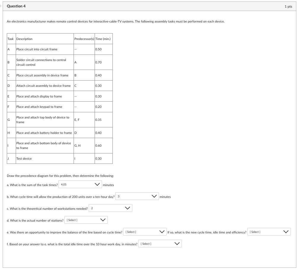  An electronics manufacturer makes remote control devices for interactive-cable-TV systems. The
