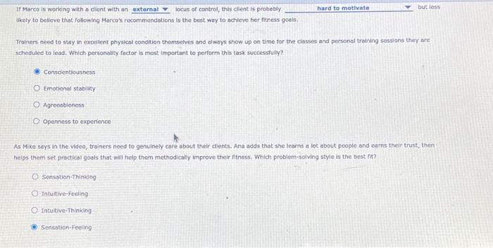  If Marco is working with a cient with an . locus