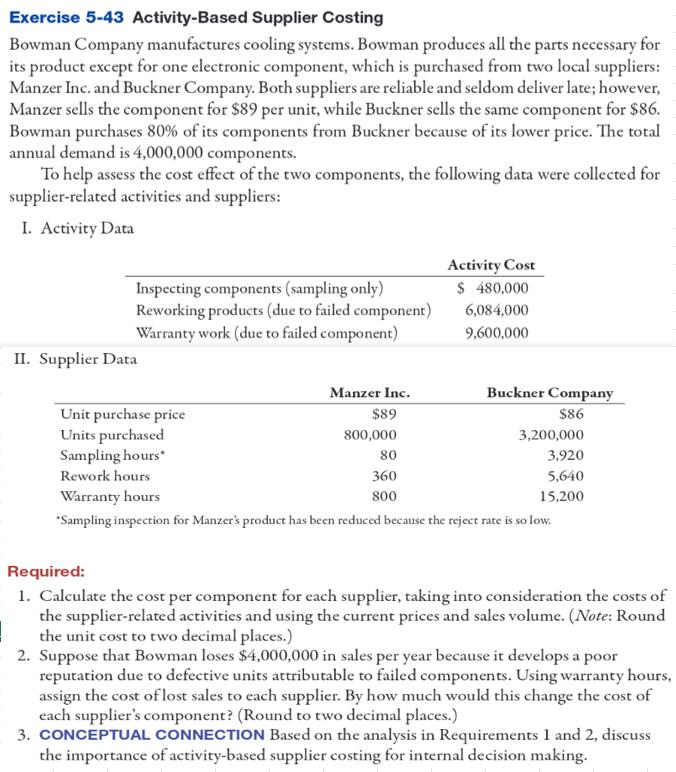 Help please this work is due soon! Management accounting exercise please help