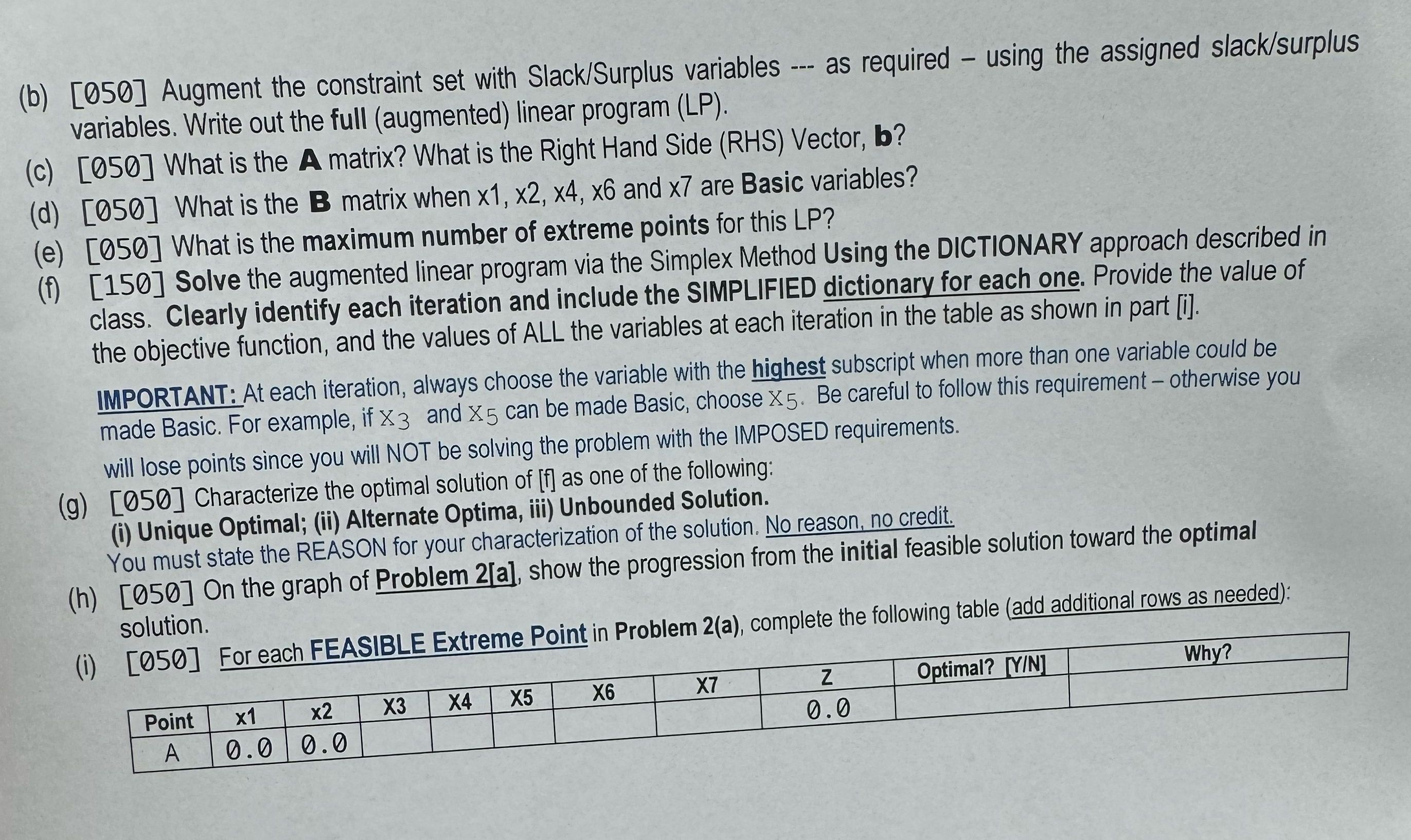  2[600] [a][100] Provide the graphical solution of the following LP.(Be sure