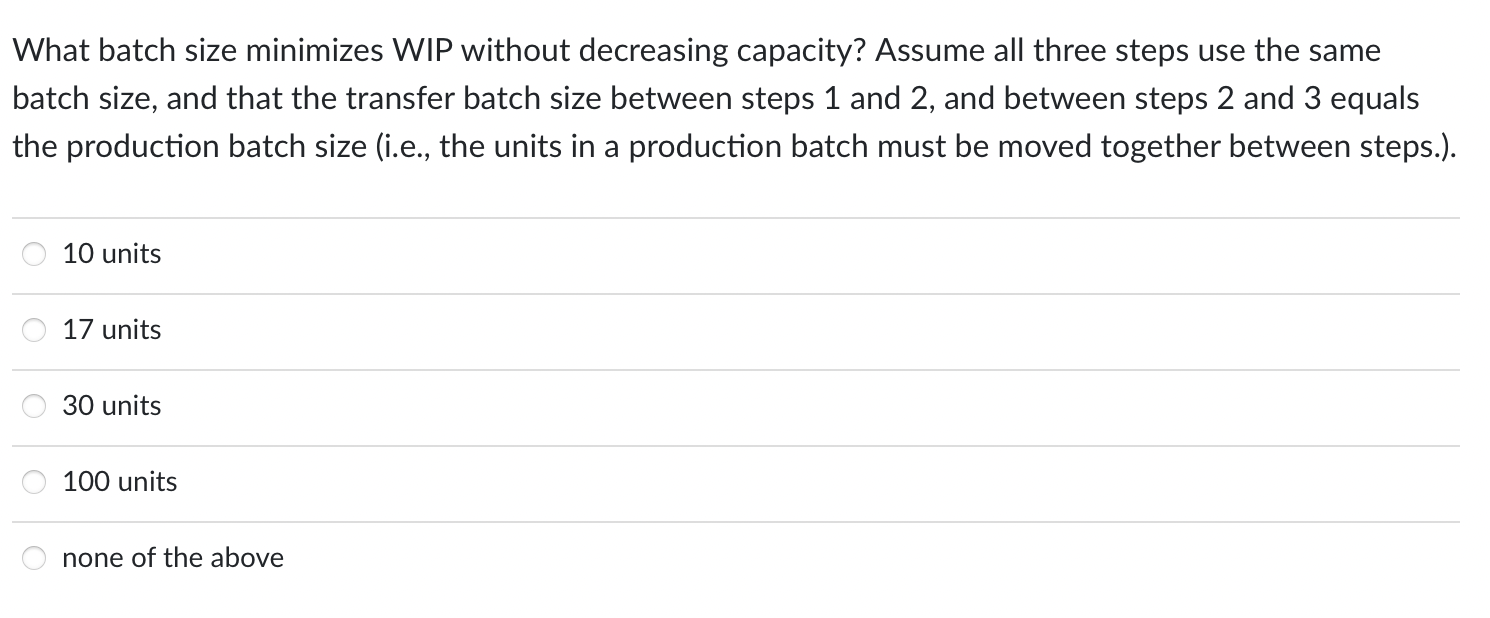 is rounded to the nearest integer. 6 units/hour 12 units/hour 24 units/hour