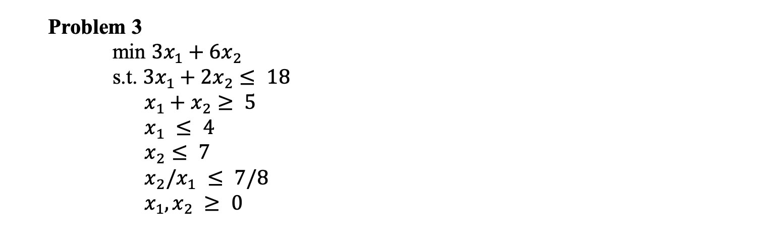 questions for each model: - Shade the feasible region. - What are