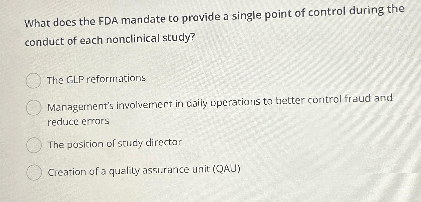  What does the FDA mandate to provide a single point of