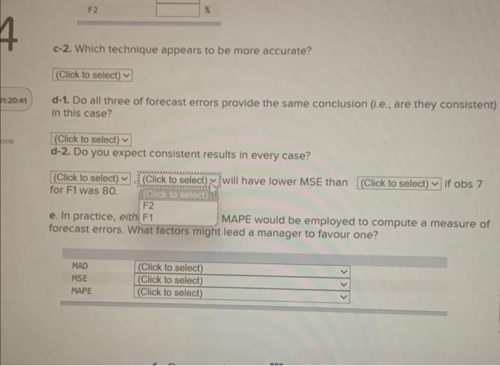 factors might lead a manager to favour one? c-2. Which technique appears