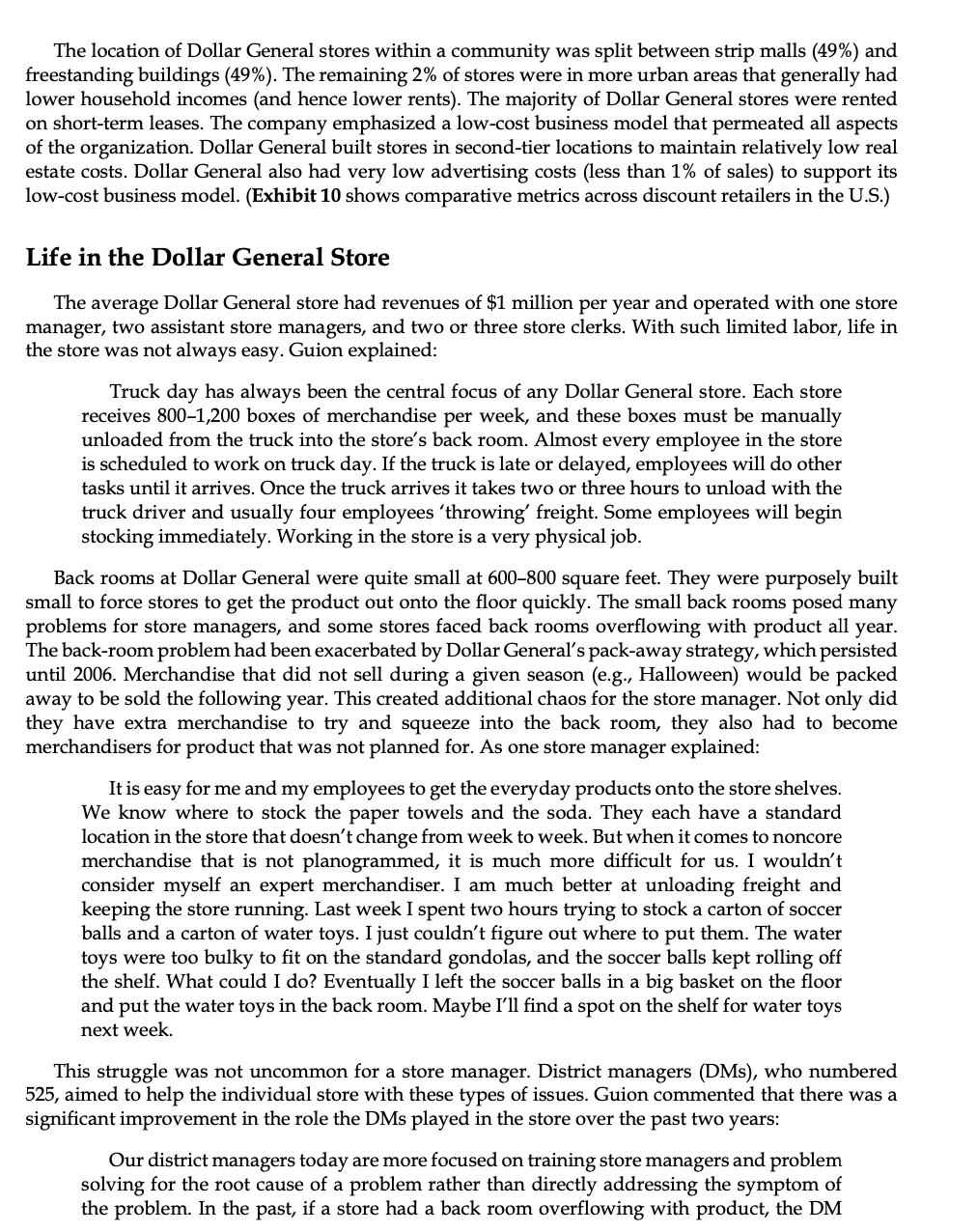 the significant progress the dollar store industry, and Dollar General in particular,