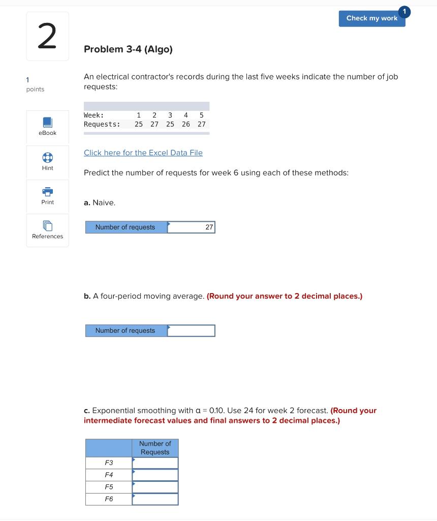  An electrical contractor's records during the last five weeks indicate the
